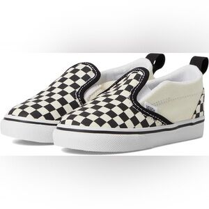 Vans Kids Checkered Slip-On Sneakers - Black and Tan